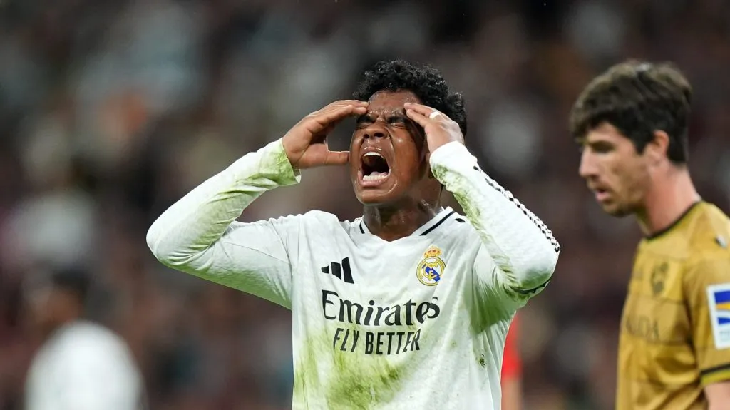 Endrick em jogo do Real Madrid. (Photo by Angel Martinez/Getty Images)