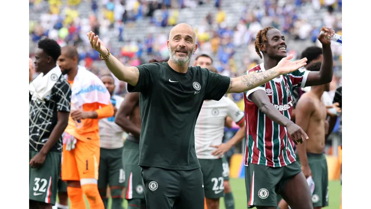 Maresca comemorando vitória sobre o Fluminense. Foto: Alex Grimm/Getty Images