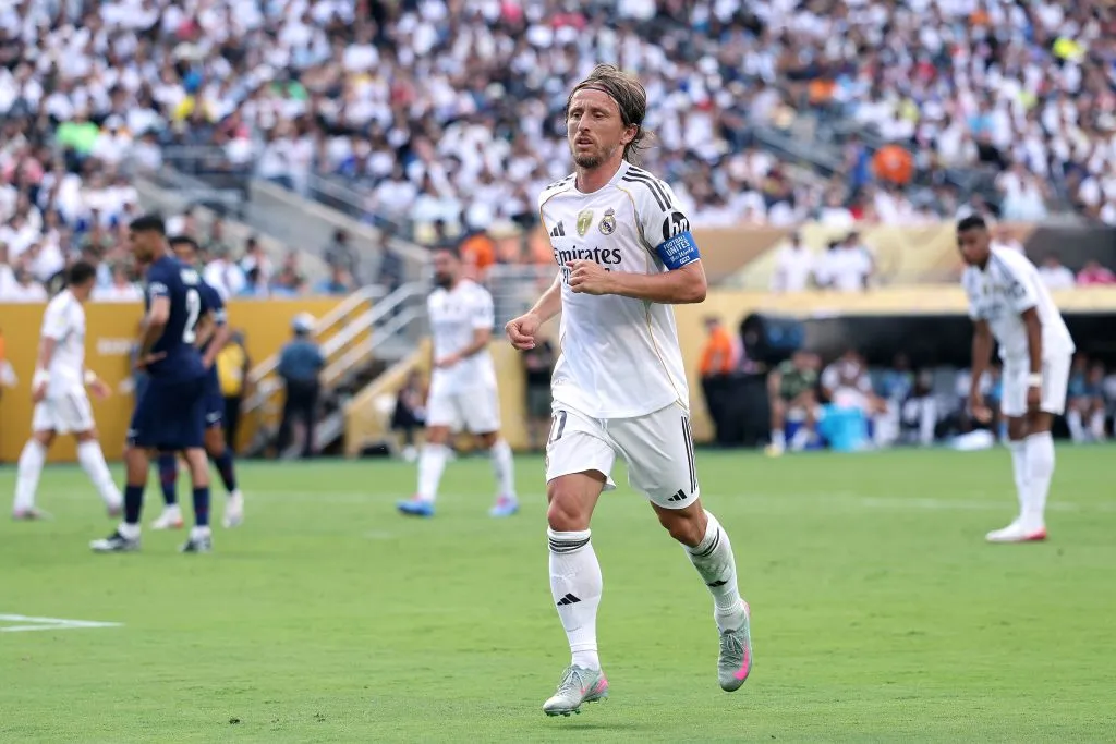 Luka Modric na partida contra o PSG. (Photo by Buda Mendes/Getty Images)