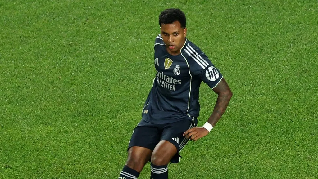 Rodrygo em campo pelo Real Madrid (Photo by Luke Hales/Getty Images)