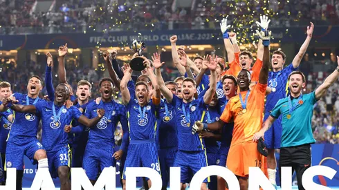 Jogadores do Chelsea comemoram título do Mundial de Clubes em 2021 (Photo by Francois Nel/Getty Images)