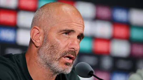 EAST RUTHERFORD, NEW JERSEY - JULY 07: Enzo Maresca, Head Coach of Chelsea FC, speaks to the media during a Chelsea FC Press Conference ahead of their FIFA Club World Cup 2025 Semi-Final match between Fluminense FC and Chelsea FC at MetLife Stadium on July 07, 2025 in East Rutherford, New Jersey. (Photo by Alex Grimm/Getty Images)