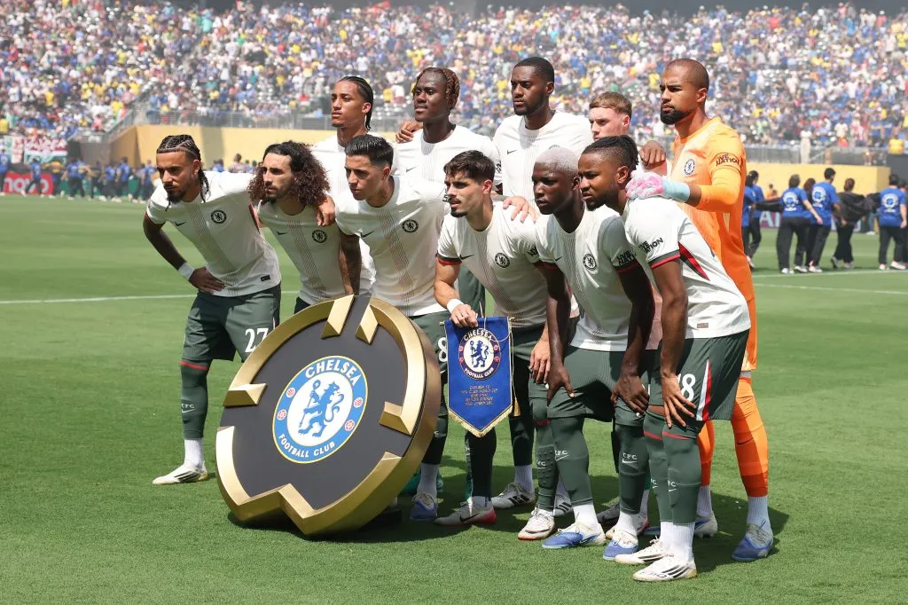 Jogadores do Chelsea FC posam para foto oficial antes da semifinal da Copa do Mundo de Clubes da FIFA 2025 entre Fluminense FC e Chelsea FC, no MetLife Stadium, em 8 de julho de 2025, em East Rutherford, Nova Jersey. (Foto de Alex Grimm/Getty Images)