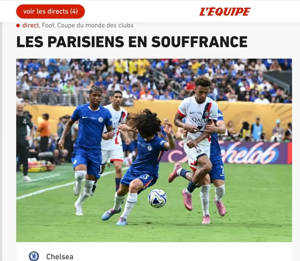L'Équipe, da França, cita o fracasso do PSG — Foto: Reprodução / L'Équipe