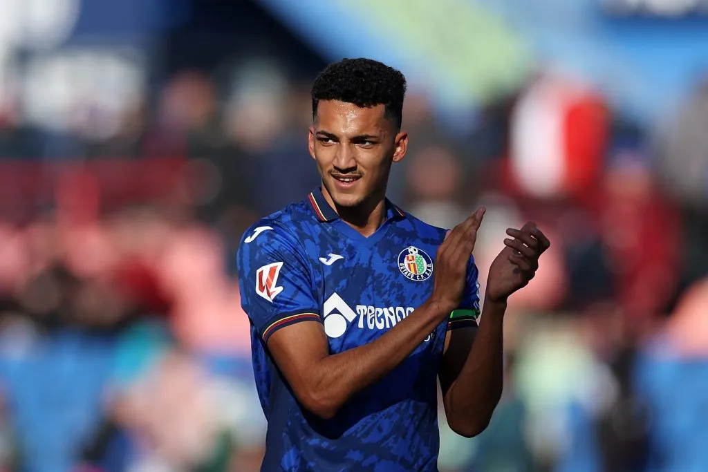 Álvaro Rodríguez em ação pelo Getafe. (Photo by Florencia Tan Jun/Getty Images)