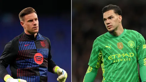 Ter Stegen, do Barcelona e Ederson, do Manchester City (Photo by Alex Caparros/Getty Images) e (Photo by Justin Setterfield/Getty Images)