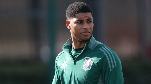 Marcus Rashford em treino do Aston Villa