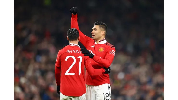 Antony e Casemiro quando atuavam juntos no United