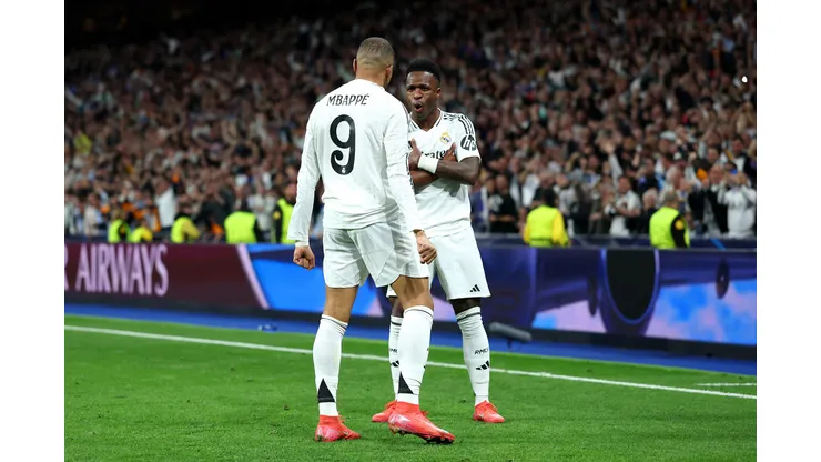 Vini Jr. e Mbappé em ação pelo Real Madrid