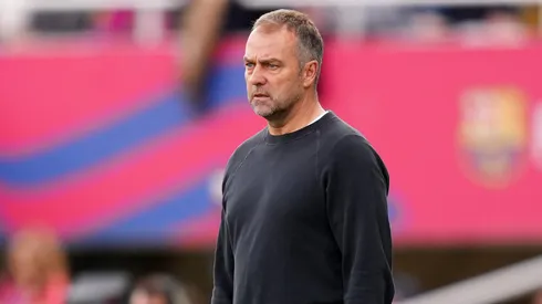 Hansi Flick em jogo do Barcelona