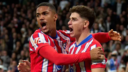 Samuel Lino e Julián Álvarez, pelo Atlético de Madrid. O primeiro é alvo do Flamengo (Photo by Angel Martinez/Getty Images)