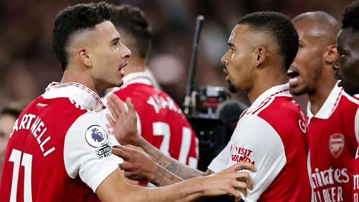 Gabriel Jesus e Martinelli, pelo Arsenal (Photo by David Rogers/Getty Images)