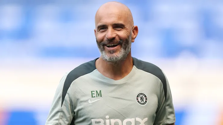 Enzo Maresca em treino do Chelsea