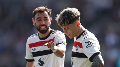 Garnacho curte post que liga sua saída do United ao Chelsea. (Photo by Ryan Pierse/Getty Images)