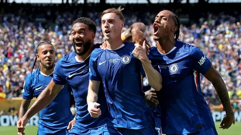 Jogadores do Chelsea comemorando gol na final do Mundial de Clubes. Foto: Alex Grimm/Getty Images