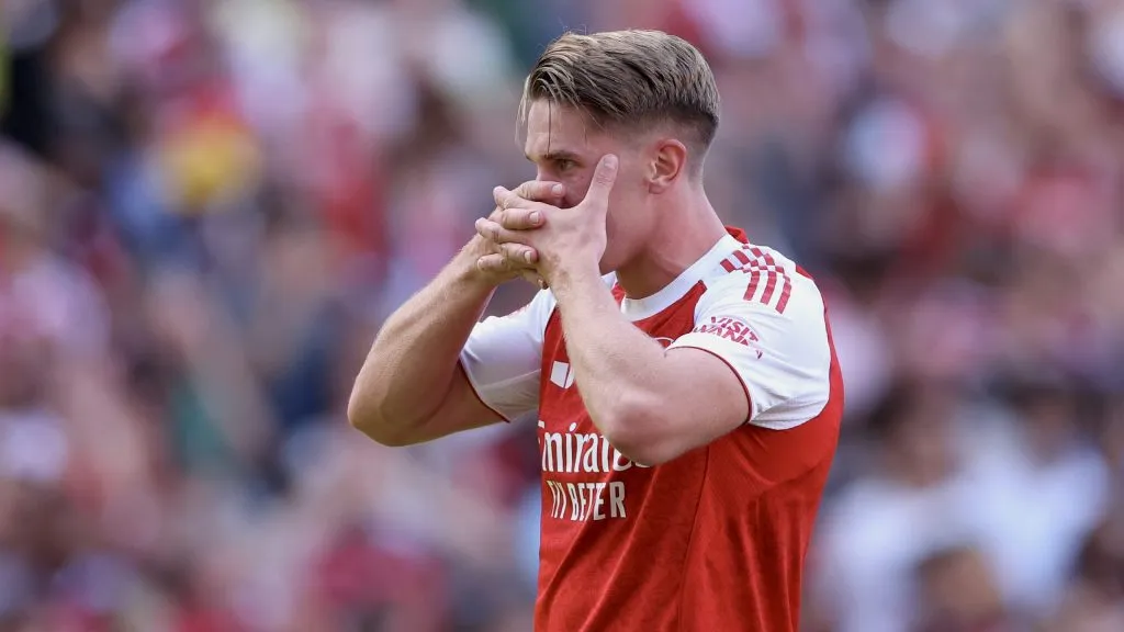 Viktor Gyökeres em jogo do Arsenal. Foto: Alex Pantling/Getty Images