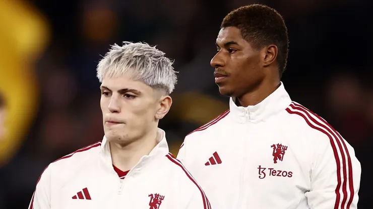 Garnacho e Rashford, pelo Manchester United. O segundo está emprestado ao Barcelona. (Foto: Naomi Baker/Getty Images)
