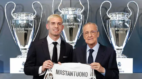 Franco Mastantuono é apresentado oficialmente no Real Madrid e recebe apoio de Echeverri nos bastidores. Foto: divulgação/Real Madrid