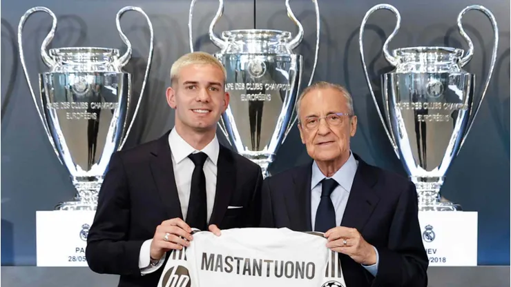 Franco Mastantuono é apresentado oficialmente no Real Madrid e recebe apoio de Echeverri nos bastidores. Foto: divulgação/Real Madrid