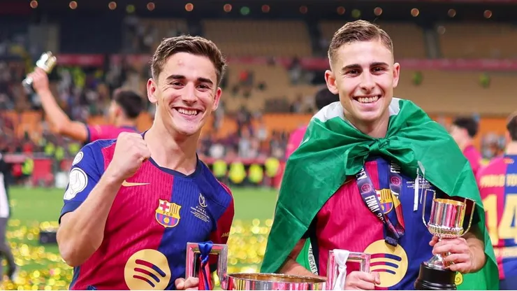 Fermín Lopez e Gavi vivem problema interno no Barcelona. Foto: Fran Santiago/Getty Images