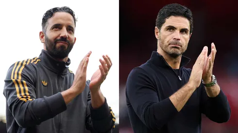 Ruben Amorim assume o United sob pressão; Arteta reformou o Arsenal com calma e sucesso. Foto: Matt McNulty/Getty Images|Justin Setterfield/Getty Images