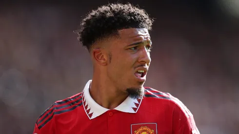Sancho com a camisa do Manchester United. Foto: Matt McNulty/Getty Images