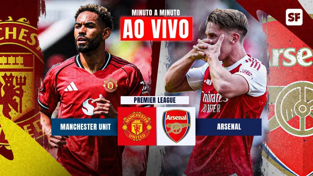 Arte de jogo entre Manchester United x Arsenal