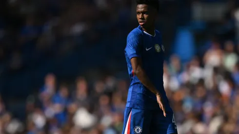 Estêvão em ação pelo Chelsea. (Photo by Alex Broadway/Getty Images)