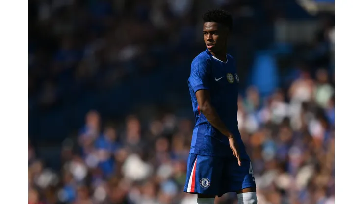 Estêvão em ação pelo Chelsea. (Photo by Alex Broadway/Getty Images)