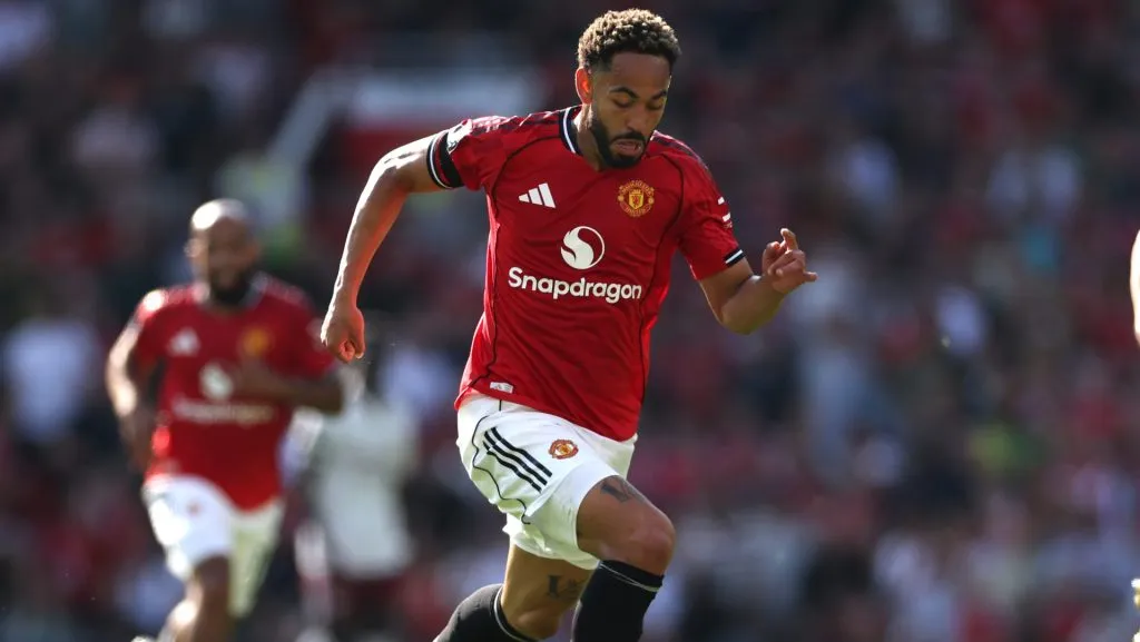 Matheus Cunha em campo pelo Manchester United (Photo by Stu Forster/Getty Images)