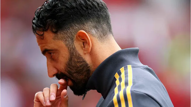 Rúben Amorim, técnico do United, minimizou reencontro com Gyökeres. Foto: Molly Darlington/Getty Images