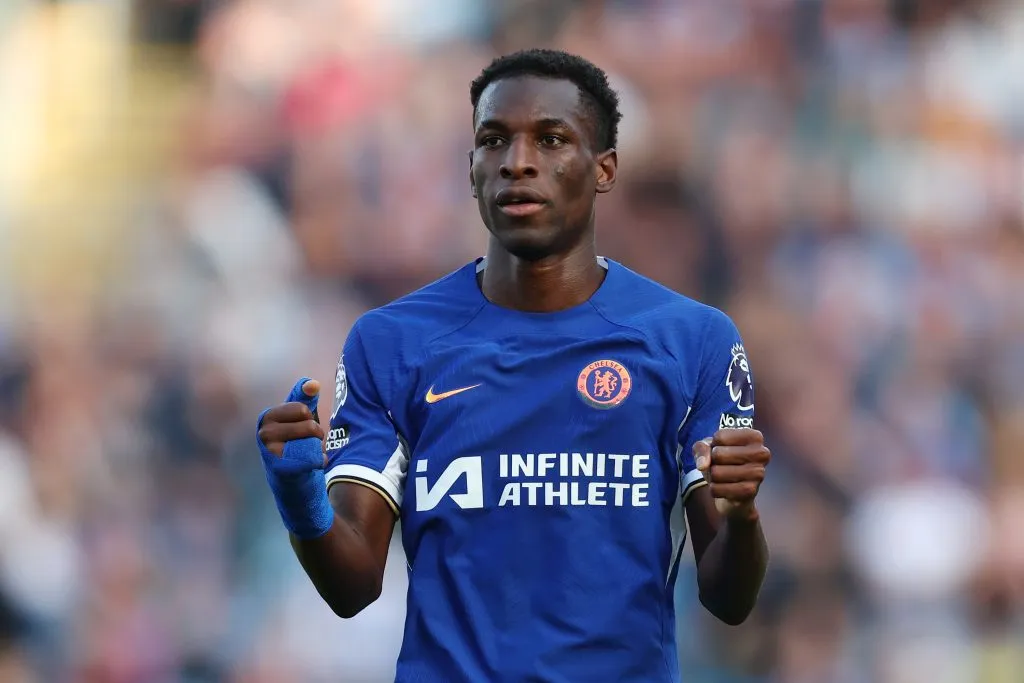 Atacante Nicolas Jackson, do Chelsea, que interessa ao Aston Villa. Jogador teria dito sim para atuar na equipe, segundo o portal Football Insider. (Photo by Matt McNulty/Getty Images)