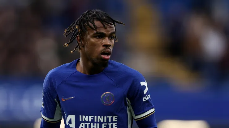 Carney Chukwuemeka em ação pelo Chelsea. Foto: Richard Heathcote/Getty Images