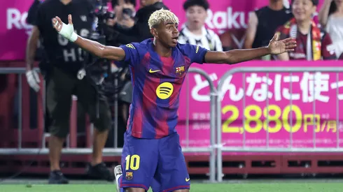 Lamine Yamal durante jogo de LaLiga (Foto: Paul Miller/Getty Images)