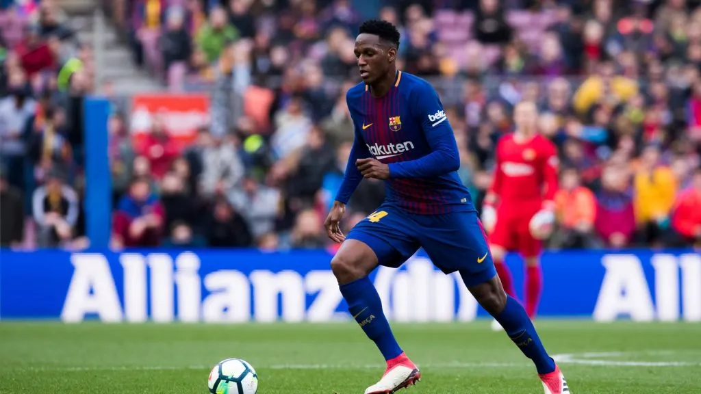 Yerry Mina esteve em ação contra o Getade pela La Liga. Foto: Alex Caparros/Getty Images