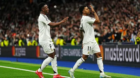 Vinicius Júnior e Rodrygo comemoram gol do Real Madrid