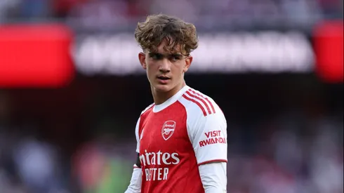 Aos 15 anos, Max Dowman já faz história no Arsenal e na Premier League, mostrando maturidade e talento muito além de sua idade. (Photo by Justin Setterfield/Getty Images)