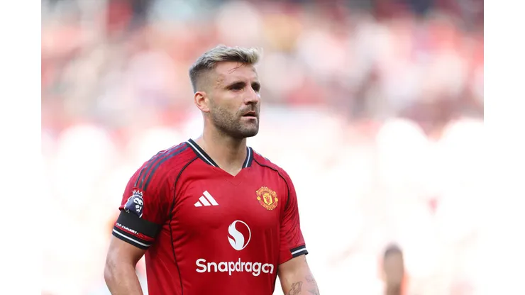 Luke Shaw, do Manchester United em ação. Foto: Michael Regan/Getty Images
