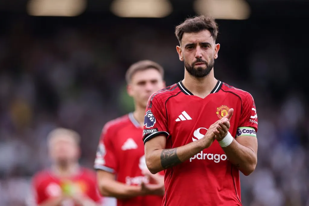 Bruno Fernandes, capitão do Manchester United. (Photo by Justin Setterfield/Getty Images)