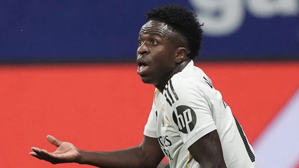 Vinicius Jr em jogo do Real Madrid.