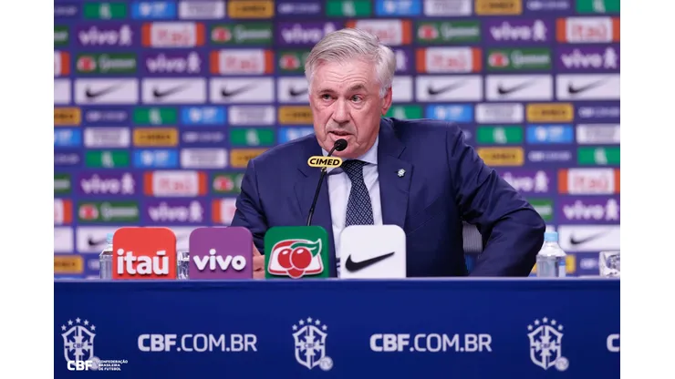 Carlo Ancelotti anunciou os convocados para as duas últimas partidas das Eliminatórias. Foto: Rafael Ribeiro / CBF