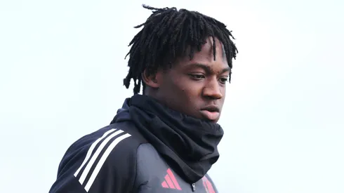 Kobbie Mainoo pelo Manchester United. Foto: Ben Roberts Photo