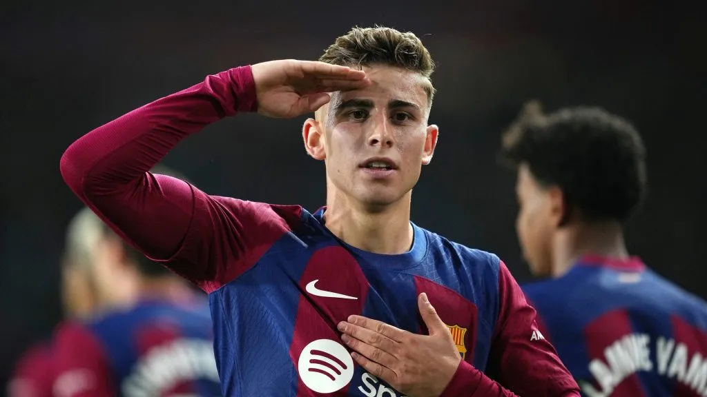 Fermín Lopez em ação pelo Barcelona. Foto: Alex Caparros/Getty Images