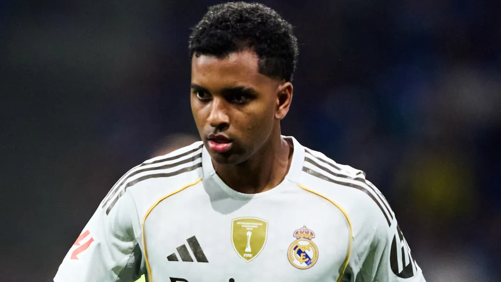 Rodrygo em ação com o Real Madrid. Foto: Juan Manuel Serrano Arce/Getty Images