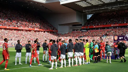 Jogadores em Liverpool x Arsenal (Foto: Carl Recine/Getty Images)