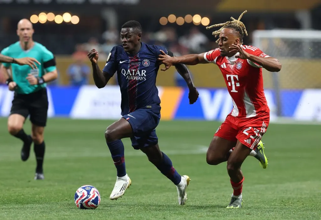 Nuno Mendes em ação pelo PSG. (Photo by Kevin C. Cox/Getty Images)