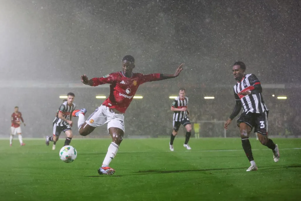 Mainoo quer jogar no Manchester United. Foto: George Wood/Getty Images