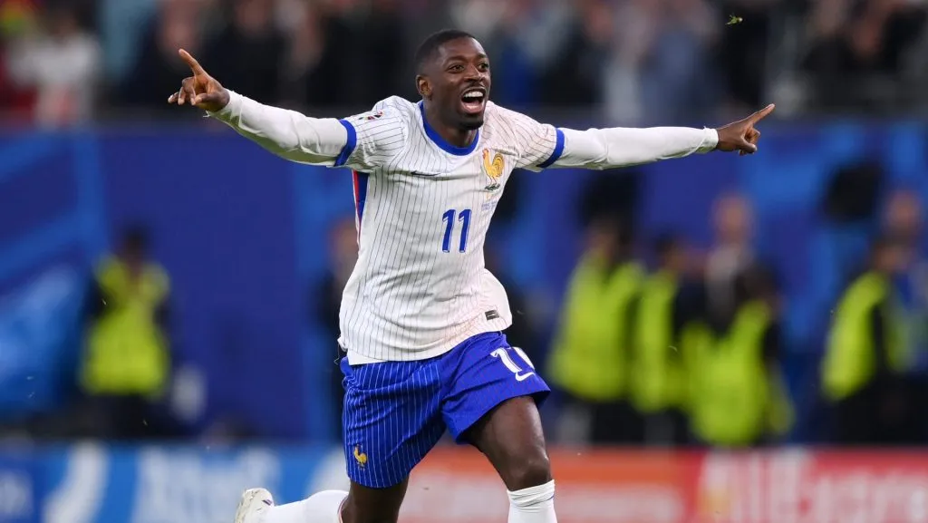 Ousmane Dembélé em ação pela França 2024/2025. (Photo by Justin Setterfield/Getty Images)