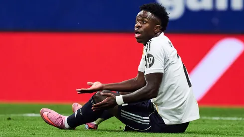 Vinicius Júnior em jogo do Real Madrid. Foto: Juan Manuel Serrano Arce/Getty Images