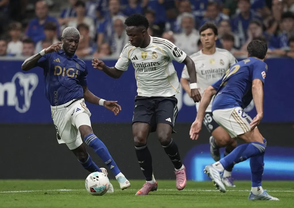 Vinicius Jr em ação pelo Real Madrid. Foto: Juan Manuel Serrano Arce/Getty Images